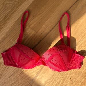 Vintage Red Push Up Bra